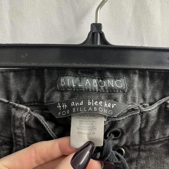 4th and Bleeker for Billabong 2013 black lace up low rise skinny jeans Size 28 - Picture 6 of 9